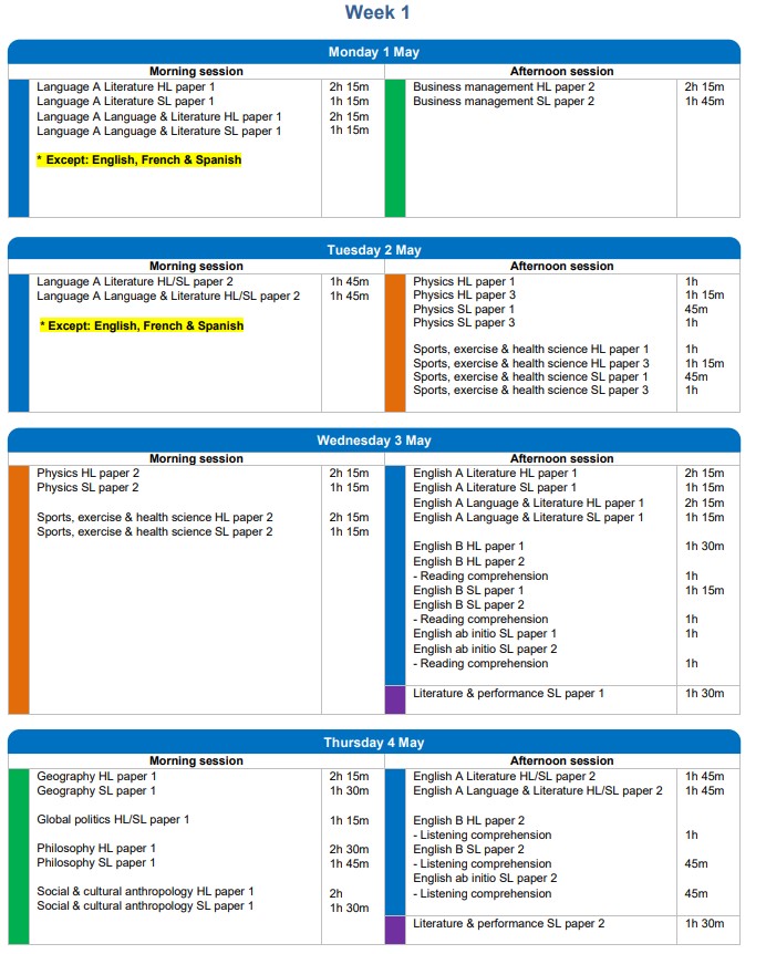 IB May 2023 Exam Schedule And Logistics